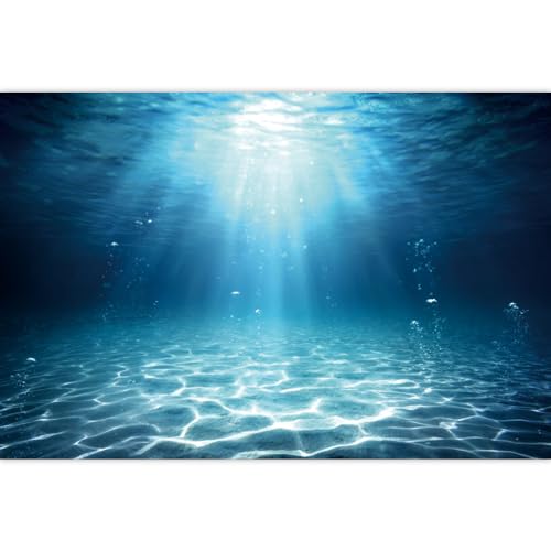 12x8ft Underwater Blue Ocean Backdrop Deep Ocean Sunlight Undersea World Photography Background Tropical Seabed Kids Adult Birthday Summer Party Decorations Banner Shoot Props - size: 12x8ft