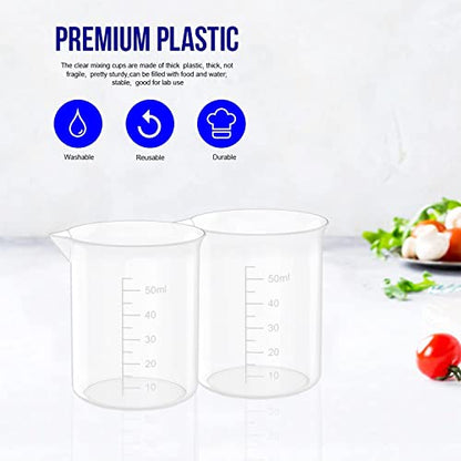 12 Pcs 17 Oz Transparent Experiment Measuring Cup | 500ml Plastic Beaker for Science Experiment, Measuring - size: 500ml (17oz) - Pack of 12