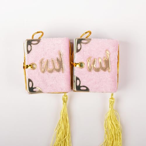 Set of 10 Quran Book for Muslim Favors Quran Book Arabic Hajj Favors Car Hanging Quran Islamic Gift (Pink) - color: Pink
