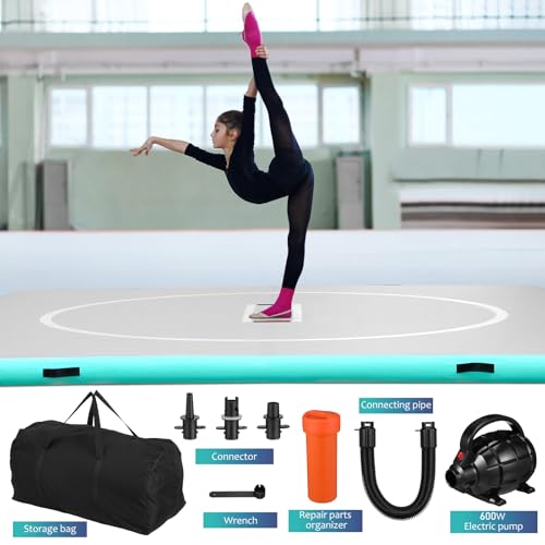 Inflatable Wrestling Mat For Home, 10x10ft 4" Thick Foldable Jiu Jitsu Mats For Outdoor Indoor, Waterproof Pvc Gymnastics Mats For Tumbling Yoga Bjj Mma Grappling Judo Boxing Martial Art, Up To 15PSI, Assembly & Inflation In Minutes