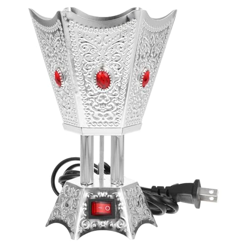 EXCEART Electric Incense Burner Desktop Bakhoor Burner Electric with Us Plug Vintage Censer Holder for Home Fragrance Aroma Therapy Relaxing Decor 6.69 X 4.52 X 4.52 in
