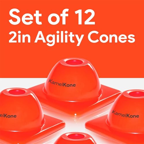 Versatyle Heavy Duty Agility Training Cones (2 in, 6 in, 9 in, 12 in, 28 in) for Sports, Kids Coaching, Multipurpose Field Marker Cones, Soccer, Basketball Drills, Bike, Motorcycle, Traffic Training - style: 2in, Orange, 12 Pack
