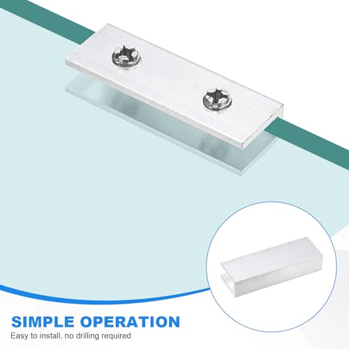 M METERXITY Glass Fixing Clip (3-7mm) 2 PCS - Aluminum Alloy Glass Combination Fixing Bracket & Reinforced Clip Clamp Accessories, Apply to DIY Display Cabinet/Fish Tank - size: 3-7mm