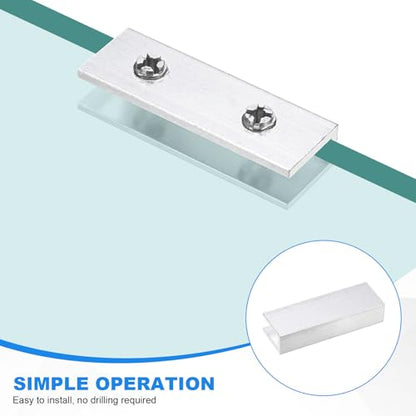 M METERXITY Glass Fixing Clip (3-7mm) 2 PCS - Aluminum Alloy Glass Combination Fixing Bracket & Reinforced Clip Clamp Accessories, Apply to DIY Display Cabinet/Fish Tank - size: 3-7mm