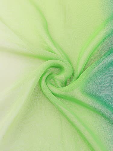 uxcell Women'sChiffon Sheer Long Scarf Silky Gradient Party - color: Dark Light Green