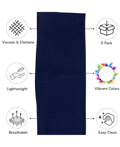 Prien Women Cotton Hijab Cap, Stretchy Head Cover, Pre-Sewn Inner Muslim Scarf Undercap, Non Slip Headband for Daily Wear - color: Navy Blue