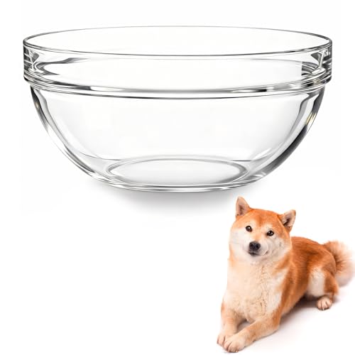 Replacement Glass Bowl for Feoyoho 7.2in Feeder Stand – 60.9 oz / 7.5 Cups (Replacement Only), Dishwasher & Microwave Safe - size: For 7.2ʺ Tall Stand (Large, 60.9 oz)