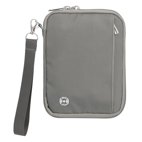 WALNEW Passport Holder for Travel, RFID Blocking Travel Walle Essentials - color: Gray, size: 2 passports