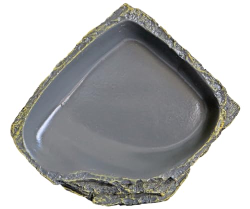Reptile Feeding Dish Corner Bowl,Water Dish Food Bowl, Amphibians Tank and Little Critters Water Bowl, Reptile Feeding Terrarium Bowls for Bearded Dragon Lizard,Hermit Crab,Gecko,Tortoise,Frog - color: Grey and Green
