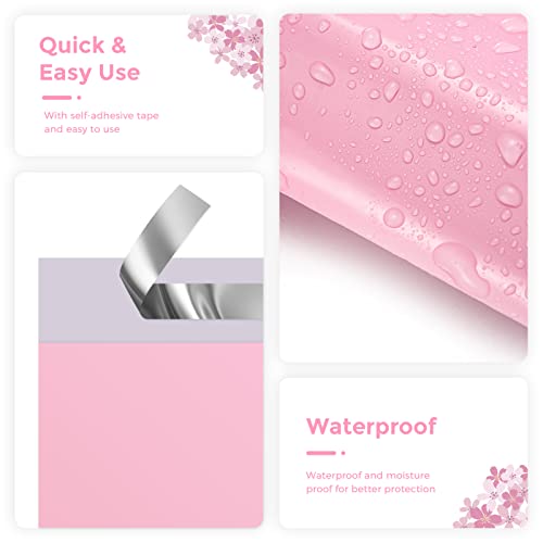 Metronic Poly Mailers 6x9 200 Pack, Small Shipping Bags for Clothing | Strong Adhesive Tear-resistant Mailing Bags, Shipping Envelopes, Packing Bags for Clothes, Small Business, Light Pink. - size: 6x9 200PC