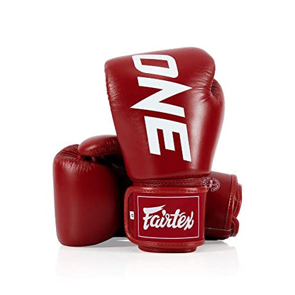 Fairtex BGV1 ONE Muay Thai Boxing Sparring Gloves - color: Red, size: 14 oz
