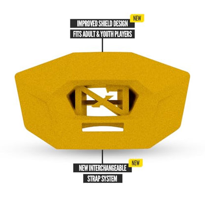 Nxtrnd One Pro Football Mouth Guard, Interchangeable Strap, Fits Adult & Youth (Gold) - color: Gold Pro