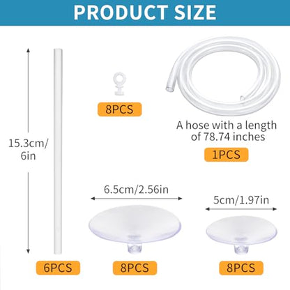 Aquarium Floating Plant Corral Kit for Separating Fish and Floating Aquarium Plants with Lightweight Thin Silicone Tube Height Adjustable Floating Plant Barrier Universal Fit for All Aquariums