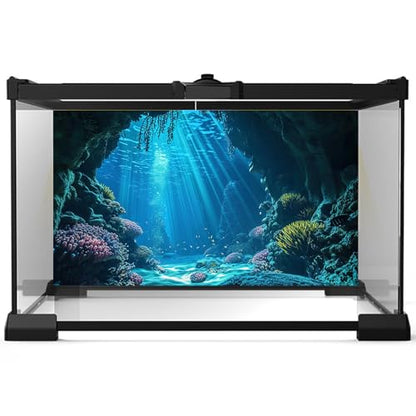 Aquarium Background 3 Pack Underwater Fish Tank Background Sunlight Rays Deep Sea Terrarium Background Fantasy Forest Mashroom Waterfall Aquarium Fish Tank Background 36x18in