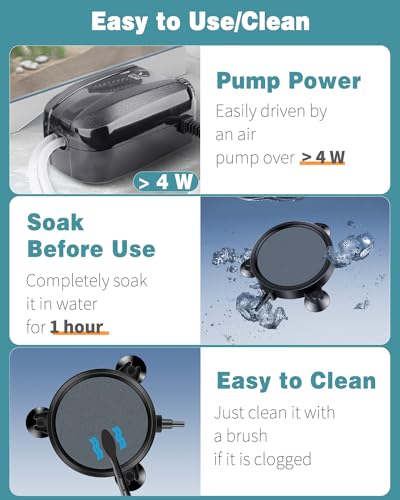 Pawfly Aquarium 4 Inch Air Stone, Fish Tank Airstone Bubble Diffuser for Air Pumps Buckets Fish Tanks Ponds DWC Reservoirs and Circulation - size: 4 inch