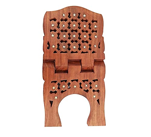 Sheesham Wooden Rehal Holy Book Stand for Reading Quran, Geeta, Guru Granth Sahib, Bible, etc. [13x6.5x1] Inches