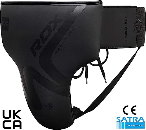 RDX Boxing Groin Protector- Premium Real Maya Hide Leather Boxing Cup for Men, Sparring Gear, Martial Arts Protective Equipment, Groin Protector Boxing, MMA Groin Cup Protector for Training & Fighting - size: Medium