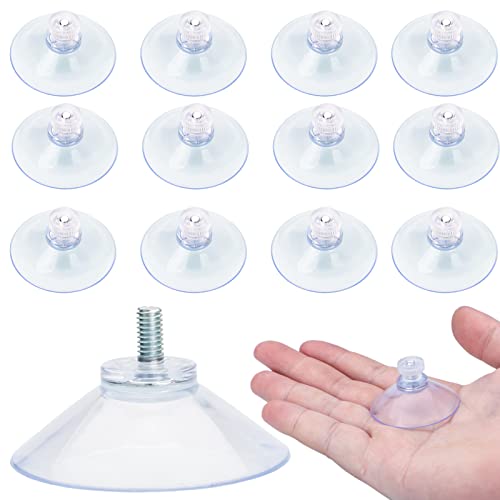 AccEncyc 40 mm Glass Suction Pads Clear PVC Sucker Pads Suction Holder Without Hooks for Bathroom Wall Door Glass Window Car Shade (Clear, 12pcs) - size: 12Pcs Clear