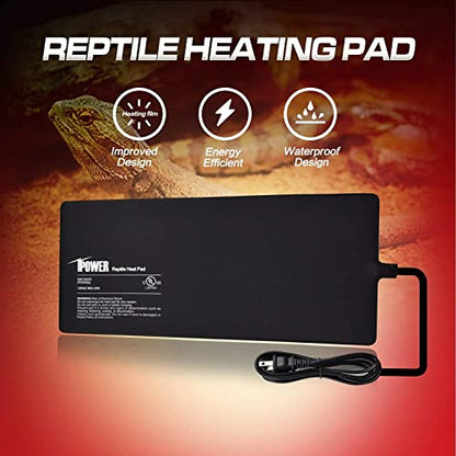 iPower 8 by 18-Inch 24W Reptile Heat Mat, Under Tank Warmer Terrarium Heat Pad for Turtles Lizards Frogs and Other Small Animals, Multi Sizes - size: 8" x 18", style: Heat Pad