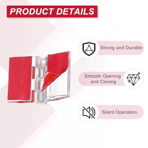 MECCANIXITY Small Acrylic Hinges Plastic Self-Adhesive Clear Hinge 35 x 25mm Continuous Piano Folding Hinges for Aquarium Lid Crafts Display Stand Pack of 8 Transparent - size: 35 x 25mm