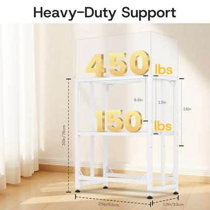 Fish Tank Stand - 20 Gallon Heavy Duty Metal Aquarium Stand, Reptile & Turtle Breeder Tank 450LBS Capacity Terrarium Stand Rack with 2-Tier Storage Shelves (White, 24.8"x13"x30") - color: White, size: (20 Gallon)24.8"x13"