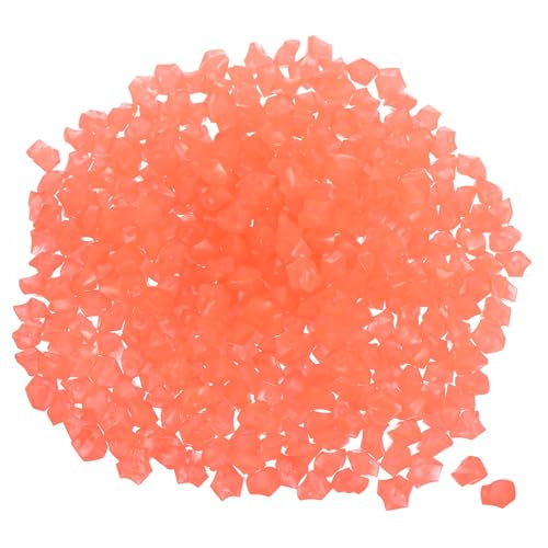 MECCANIXITY 1000pcs Glow Rocks 8-10mm Glow Pebbles Decoration in The Dark Luminous Stones Decor DIY Decorative Orange for Garden, Potted Plant, Fish Tank - color: Orange