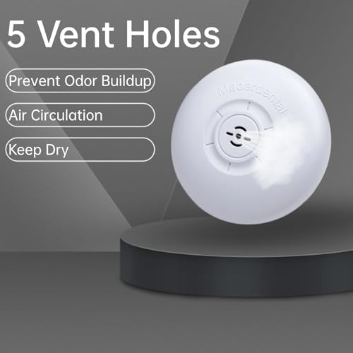 2 Pack Retainer Case with Vent Hole, Compatible with Invisalign | Portable Slim Travel Aligner Case,Secure Magnetic Closure-Food Grade Silicone Pad(White Gray) - color: White Gray