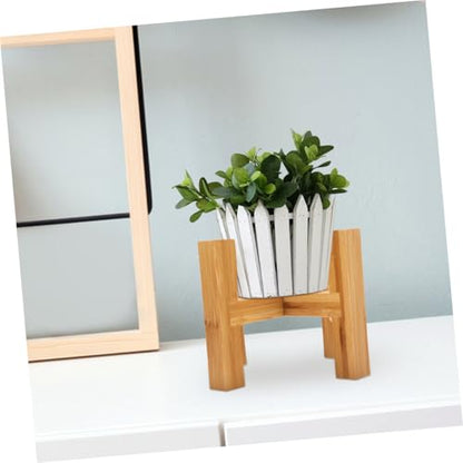 Wooden Flowerpot Holder Stand with Four Legs Plant Pot Base with Non-slip Pads Indoor Outdoor Flower Rack for Flowerpots Crafts and Fish Tank Protection