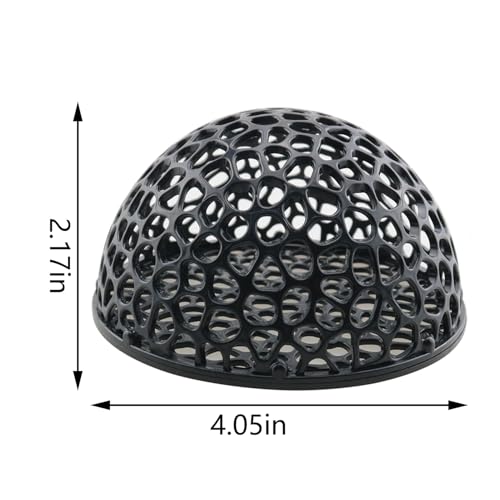 2PCS Hollow Fish Half Sphere Hideaway House Hollow Hemispherical Aquarium Cave Shrimp Habitat Breeding Shelter for Small Aquariums Plastic Tunnel Cave 2.17x4.05 inches Black