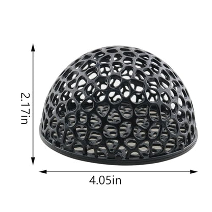 2PCS Hollow Fish Half Sphere Hideaway House Hollow Hemispherical Aquarium Cave Shrimp Habitat Breeding Shelter for Small Aquariums Plastic Tunnel Cave 2.17x4.05 inches Black