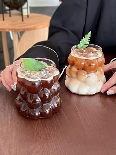 2pcs glass cup, Grape-Shaped Mug,Coffee Cup for Milk, Latte, Water, Juice - Universal Holiday Drinkware,Clear Glass Beverage Cup(grape) - color: Grape