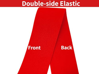 Red Wide Knit Elastic Band for Sewing 3 inch 5yards Double-Side Twill Woven Elastic Heavy Stretch Elastic Spool Band for Sewing Pants Waist-Wigs-Skirts-Craft-DIY Projects (#34) - color: Red #34