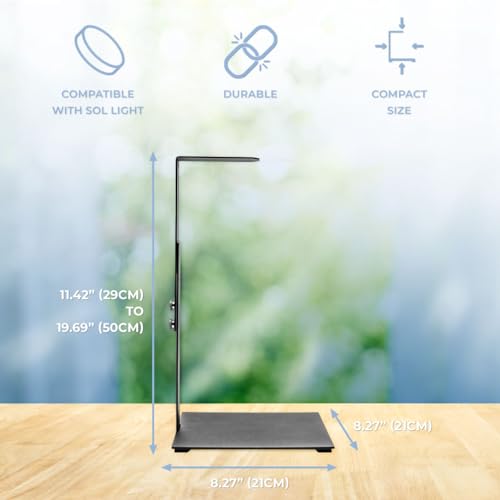 SOL Adjustable Light Stand - Nano Light Riser for Small Planted Aquariums - Heavy Duty Black - color: Black, size: Adjustable Stand