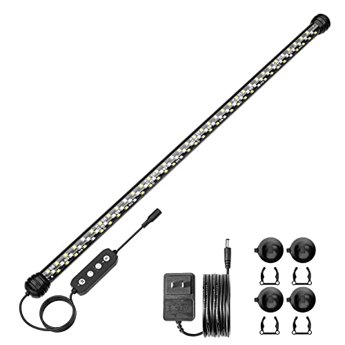SEAOURA Submersible Led Aquarium Light for Fish Tank with Timer, 23 Inch | IP68 Waterproof Planted Fish Tank Light, Auto On/Off, 3 Light Modes-Full Spectrum, WRG Light, Blue Light, 10 Brightness, 12W - size: 22.8 in for 24-43inch tank