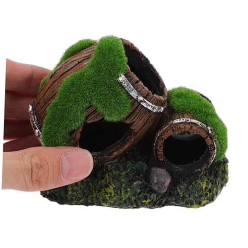 Broken Barrel Aquarium Decoration Resin Fish Tank Ornament Betta Fish Cave Hideout Reptile Tank Decorative Shelter for Shrimp