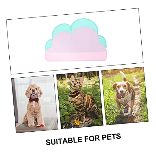 KESYOO 2pcs Heat Resistant Cloud Shaped Silicone Pet Food Mats Non Slip Wear Resistant Dog Cat Feeding Cushions Floor Protectors