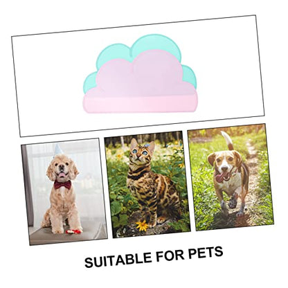 KESYOO 2pcs Heat Resistant Cloud Shaped Silicone Pet Food Mats Non Slip Wear Resistant Dog Cat Feeding Cushions Floor Protectors