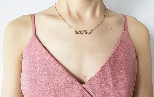 Custom Name Necklace, 18K Gold Plated Nameplate Personalized Jewelry Gift for Women - color: Style-06
