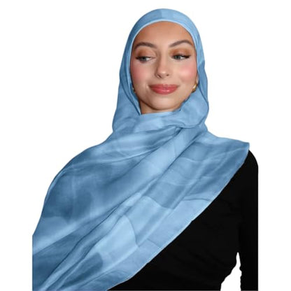 ZGMYC Watercolour Floral Printed Hijab Scarf for Women Soft Modal Cotton Instant Hijab Head Wraps Shawls Long Scarves - color: Color 20