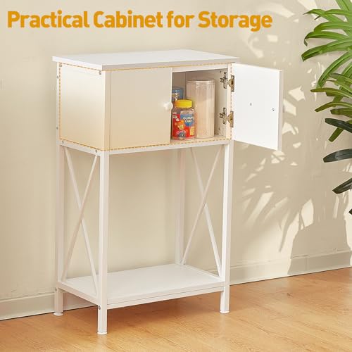 LAQUAL 10 Gallon Fish Tank Stand with Cabinet, Double Aquarium Stand for 10 & 5 Gallon Fish Tank, Heavy Metal Stand with Stable Structure, Adjustable Table Feet & Anti-tilt Device - White - color: White 5-10Gallon, size: 5-10Gallon