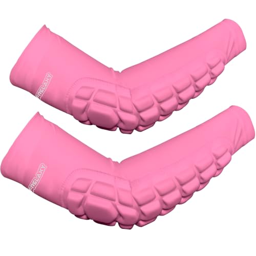 Frelaxy Elbow Pads, Padded Arm Sleeves for Volleyball and Football, 2 Pack - color: Pink, size: Small