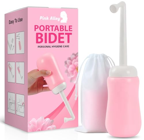 Portable Bidet Bottle for Women - Personal Upside Down Peri Bottle for Feminine Hygiene, Postpartum & Period Care with Angled Sprayer & Storage Bag - Perfect for Travel & New Moms (10 oz)