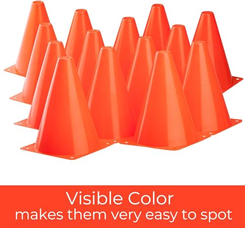CARTMAN Agility Training Cones, Plastic Soccer Field Markers Indoor Outdoor for Events - style: 7" 12pk