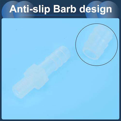 Plastic Hose Barb Fitting 5/16" M8 Male Thread Straight Pipe Connector with Nuts Gaskets Clear 1 Set