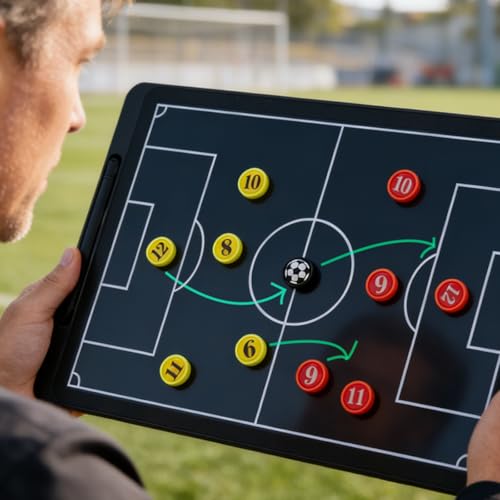 Soccer Coaching Board,Magnetic Electronic 16in LCD Coaching Board,Soccer Tactical Equipment Set,with Stylus Pen,27Pcs Tactical Magnetic Chess,Storage Bag,Soccer Training Equipment