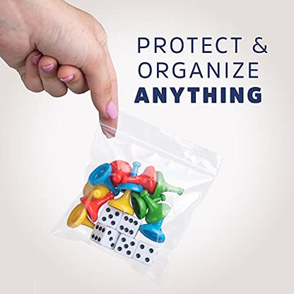 GPI - 1000 Count, 3" x 3" Clear Plastic Square Zip Bags, 2 Mil Thick, Strong & Durable Poly Baggies with Resealable Zip Top Lock for Travel, Storage, Packaging & Shipping - size: 3" x 3"