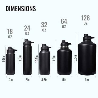 Fijinhom Insulated Water Bottle with Handle, 304 Stainless Steel Water Bottles with Wide Mouth, Double Wall Vacuum Sports Water Bottle, BPA Free, Keep Cold and Hot, 18 Ounces, Purple - color: Purple, size: 18 Ounces