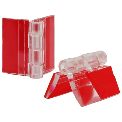 Hordion 12PCS Clear Acrylic Hinges Adhesive, Small Plastic Hinges 35x25mm | Foldable Hinge Tools for Cabinet Aquarium Lid Glass Furniture DIY Display Stand - size: 35x25mm