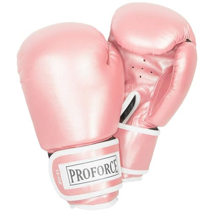 ProForce Unisex Leatherette Boxing Gloves - color: Metallic Pink, size: 10 oz.