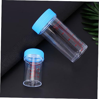 NUOBESTY Plastic Measuring Cups Set with Leak Proof Lids Clear Scale Beakers 5.51 Inch Reusable Laboratory and Kitchen Liquid Measuring Cups for Crafts and Medical Science - color: Blue